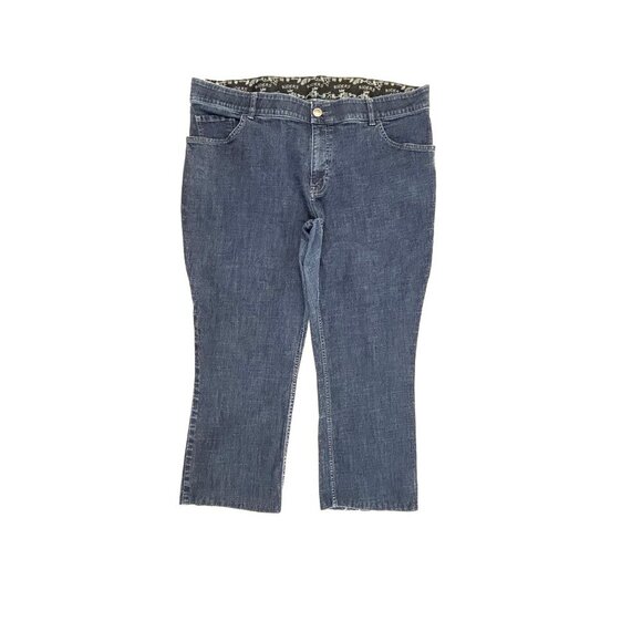 Riders by Lee Mid Rise Boot Women's size 22WP Dark Wash Blue Denim Jeans - Picture 1 of 4